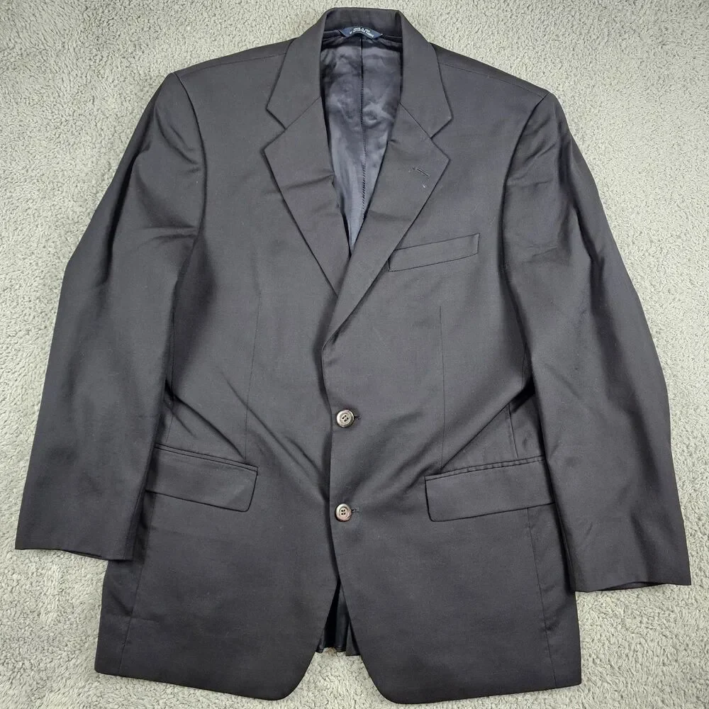 Brooks Brothers Blazer Sport Mens 41R Black Super 110s Wool 2 Button Coat